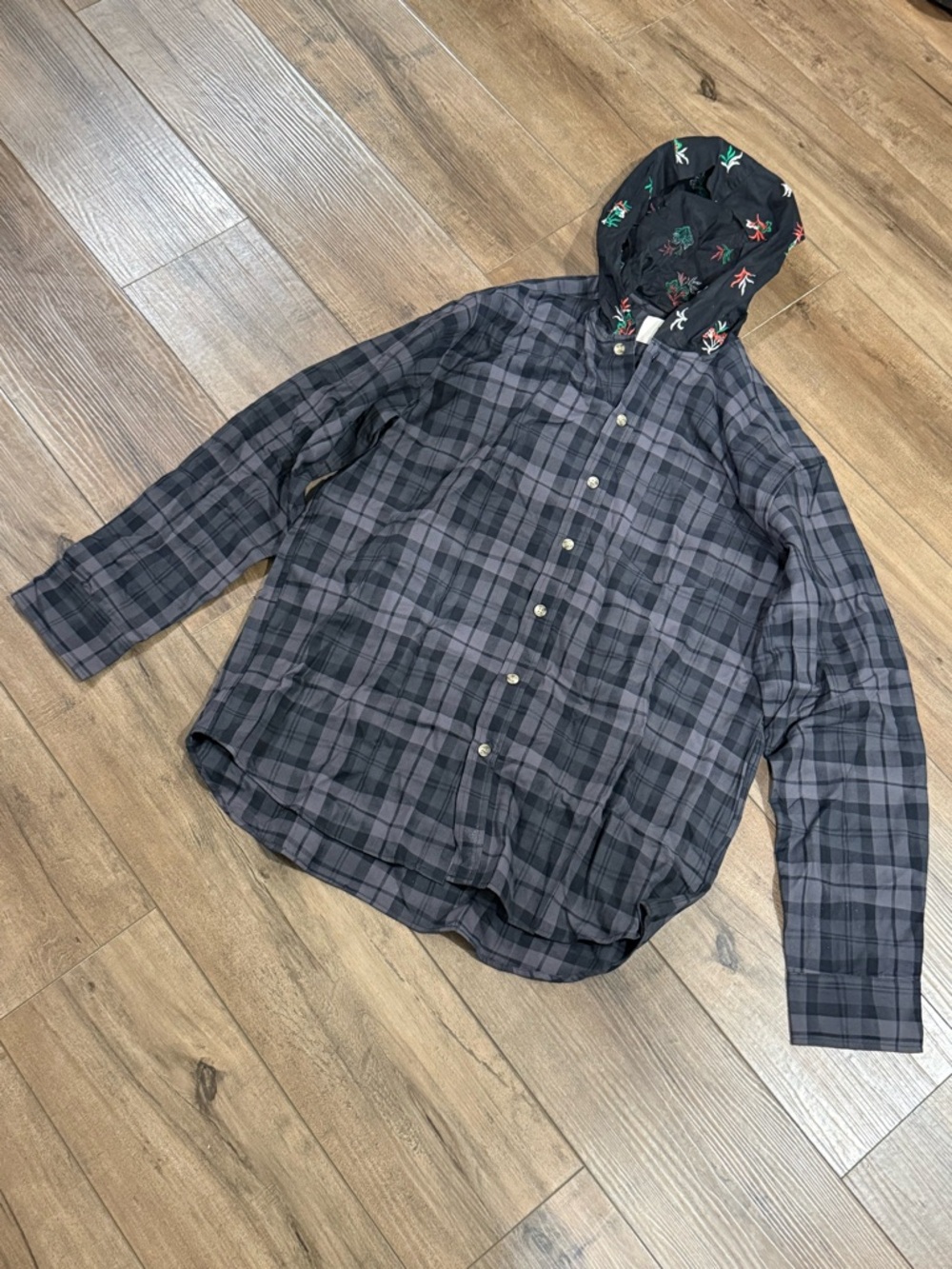 Emotionally Unavailable Plaid Hooded Flannel XL
